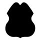 aerial view a black plastic badge, image 1 of 2