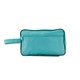a teal zippered basic toiletry bag