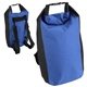 aerial view a blue 25- liter polyester waterproof backpack, image 1 of 2