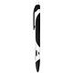 a white gel sport soft touch rubberized hybird ink gel pen - black ink