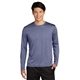 aerial view a true navy heather sport - tek(r) long sleeve heather contender(tm) tee - colors, image 1 of 6