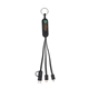 aerial view a black 5- in -1 cell phone charging cable w / phone stand, image 1 of 12