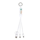 aerial view a white 5- in -1 cell phone charging cable w / phone stand, image 1 of 11
