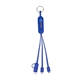 aerial view a blue 5- in -1 cell phone charging cable w / phone stand, image 1 of 12