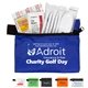 a group of del monte 13 piece golf kit components inserted into zipper pack