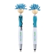 aerial view a light blue moptoppers screen cleaner with stethoscope stylus pen, image 1 of 3