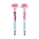 aerial view a pink moptoppers screen cleaner with stethoscope stylus pen, image 1 of 3