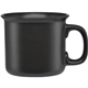 aerial view a black natural 14 oz satin finish ceramic mug, image 1 of 2