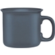 aerial view a blue natural 14 oz satin finish ceramic mug, image 1 of 2