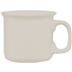 aerial view a white natural 14 oz satin finish ceramic mug, image 1 of 2