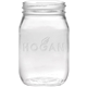 aerial view a clear 16 oz shindig glass jar - deep etched, image 1 of 2