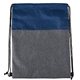 aerial view a blue heathered n jute drawstring backpack, image 1 of 2