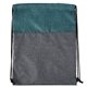 aerial view a teal heathered n jute drawstring backpack, image 1 of 2