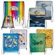a group of full color drawstring backpack
