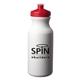 a red full color sports water bottle - 20 oz. - white