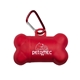 a red waste bag dispenser