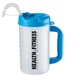 aerial view a process blue 32oz measurement mug, image 1 of 2