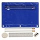 aerial view a blue translucent deluxe school kit - blank contents, image 1 of 2