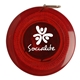 aerial view a translucent red round tape measure, image 1 of 2