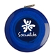 aerial view a translucent blue round tape measure, image 1 of 2