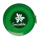 aerial view a translucent green round tape measure, image 1 of 2