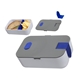 aerial view a blue big munch two compartment lunch box, image 1 of 2
