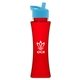 a transparent red bottle & cyan lid the curve - 17 oz tritan(tm) bottle with flip straw lid