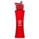 aerial view a transparent red bottle & red lid the curve - 17 oz tritan(tm) bottle with flip straw lid, image 1 of 2