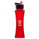 aerial view a transparent red bottle & black/red spout lid the curve - 17 oz tritan(tm) bottle with flip straw lid, image 1 of 2