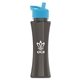 a transparent smoke bottle & cyan lid the curve - 17 oz tritan(tm) bottle with flip straw lid