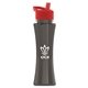 a transparent smoke bottle & red lid the curve - 17 oz tritan(tm) bottle with flip straw lid
