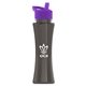 a transparent smoke bottle & violet lid the curve - 17 oz tritan(tm) bottle with flip straw lid