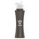 aerial view a transparent smoke bottle & white lid the curve - 17 oz tritan(tm) bottle with flip straw lid, image 1 of 2