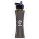 a transparent smoke bottle & black/blue spout lid the curve - 17 oz tritan(tm) bottle with flip straw lid