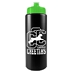 a black bottle & lime green lid garyline(r) quart sport bottle with push - pull lid - 32 oz