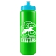a neon green bottle & cyan lid garyline(r) quart sport bottle with push - pull lid - 32 oz