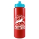 a red bottle & cyan lid garyline(r) quart sport bottle with push - pull lid - 32 oz