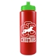 a red bottle & lime green lid garyline(r) quart sport bottle with push - pull lid - 32 oz