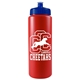 a red bottle & navy blue lid garyline(r) quart sport bottle with push - pull lid - 32 oz