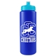 a royal blue bottle & cyan lid garyline(r) quart sport bottle with push - pull lid - 32 oz