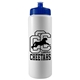 a white bottle & navy blue lid garyline(r) quart sport bottle with push - pull lid - 32 oz