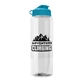 a clear bottle & cyan lid the guzzler - 32 oz transparent bottle with flip lid