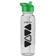aerial view a clear bottle & green lid the outdoorsman - 24 oz tritan(tm) bottle with flip straw lid, image 1 of 2
