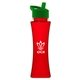 a transparent red bottle & green lid the curve - 17 oz tritan(tm) bottle with flip straw lid