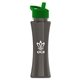 a transparent smoke bottle & green lid the curve - 17 oz tritan(tm) bottle with flip straw lid