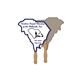 a white south carolina state shape recycled hand fan - paper products