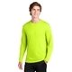 aerial view a neon yellow sport - tek(r) long sleeve posicharge(r) competitor(tm) cotton touch(tm) tee, image 1 of 5