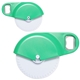 aerial view a green napoli pizza cutter with bottle opener, image 1 of 2