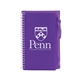 a purple plastic cover notebook pen