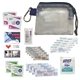 aerial view a blue first aid safety and wellness kit, image 1 of 2